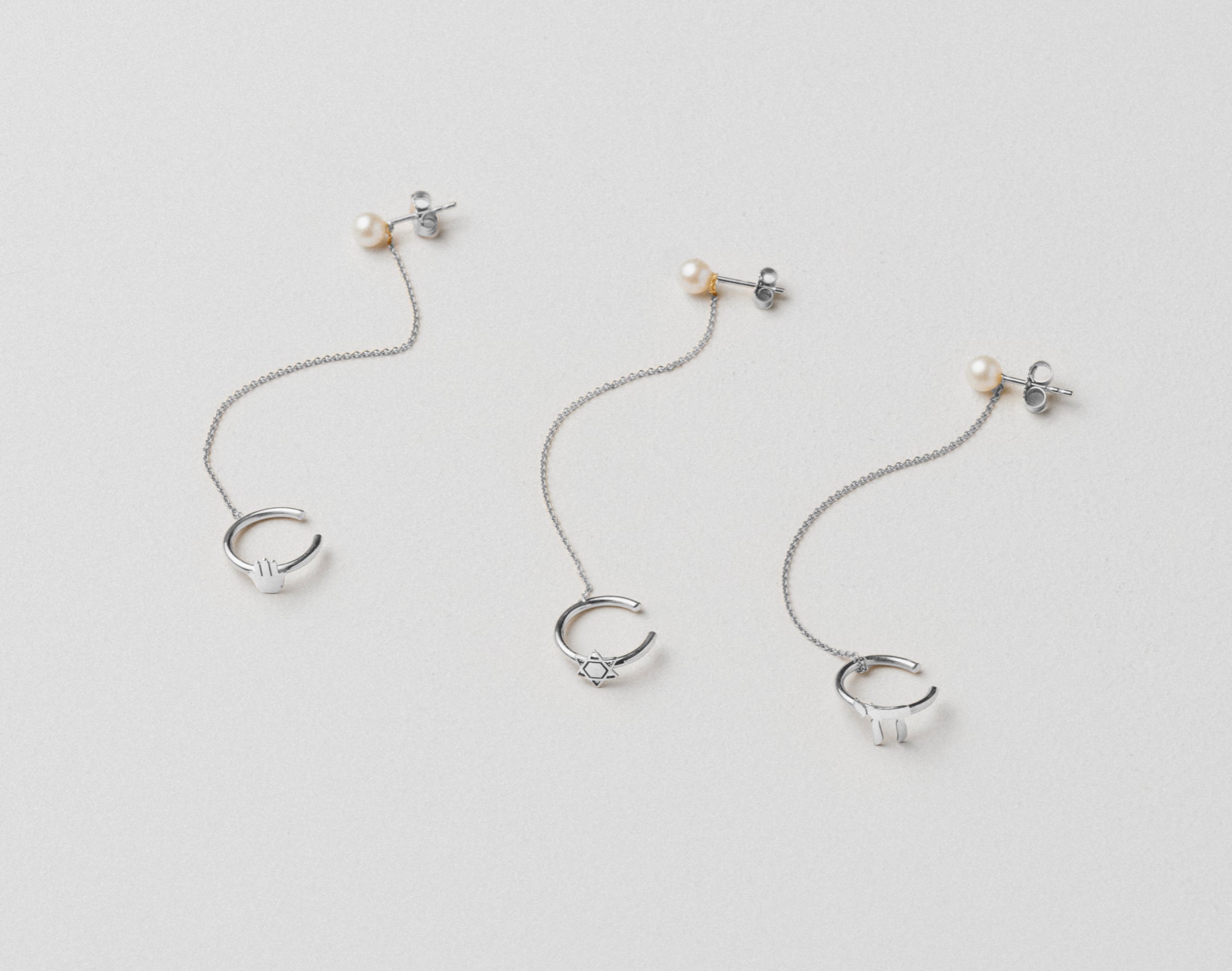 Pearl of Life Cuff Earring — worn lifestyle shot — Oriya Jewels