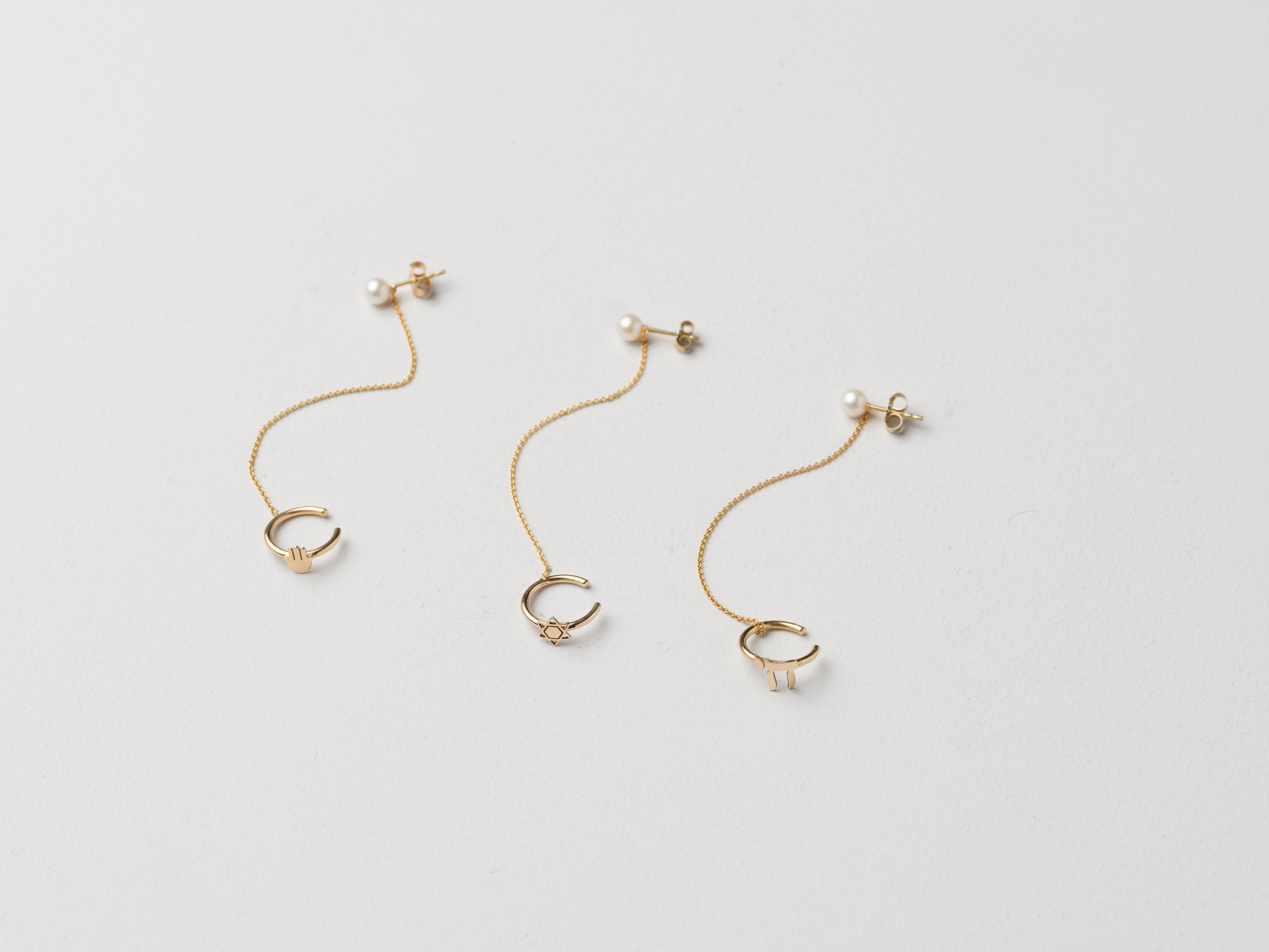 Pearl of Life Cuff Earring — detail view — Oriya Jewels