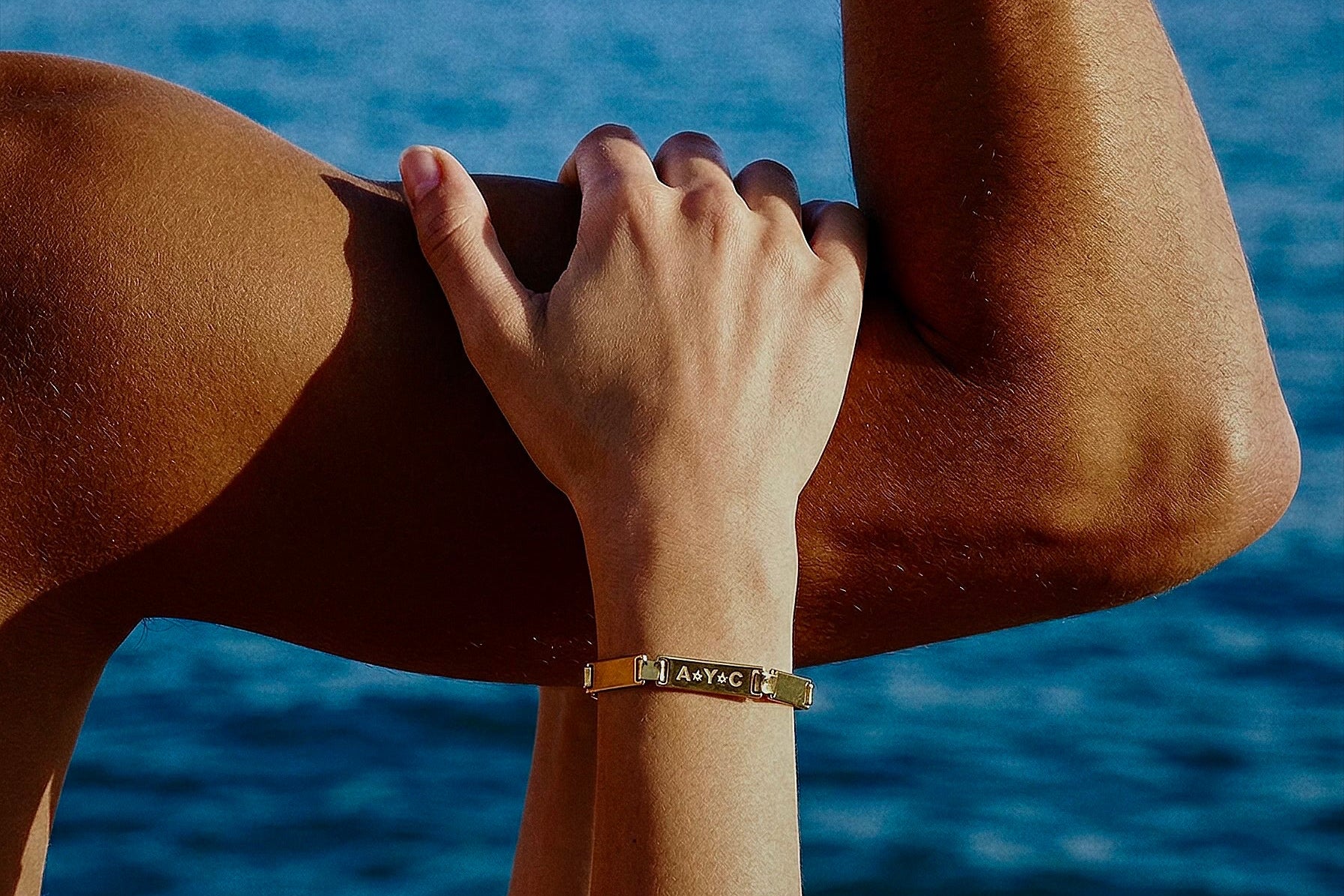Am Yisrael Chai Solidarity Bracelet — worn lifestyle shot — Jewish identity jewelry — Oriya Jewels