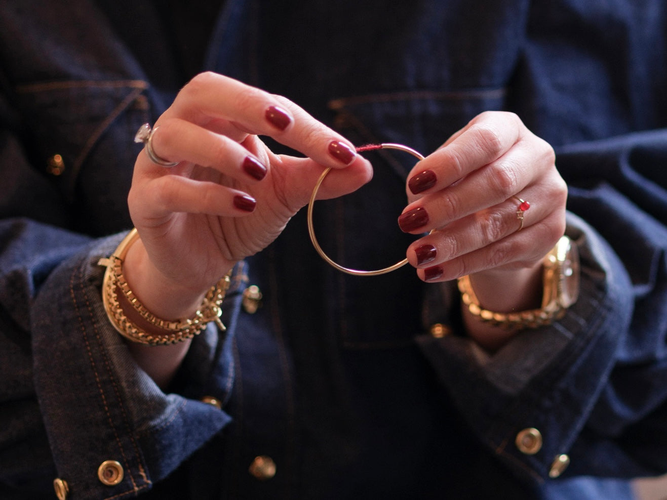 Tiferet Bangle - Gold Edition – Kabbalah red thread