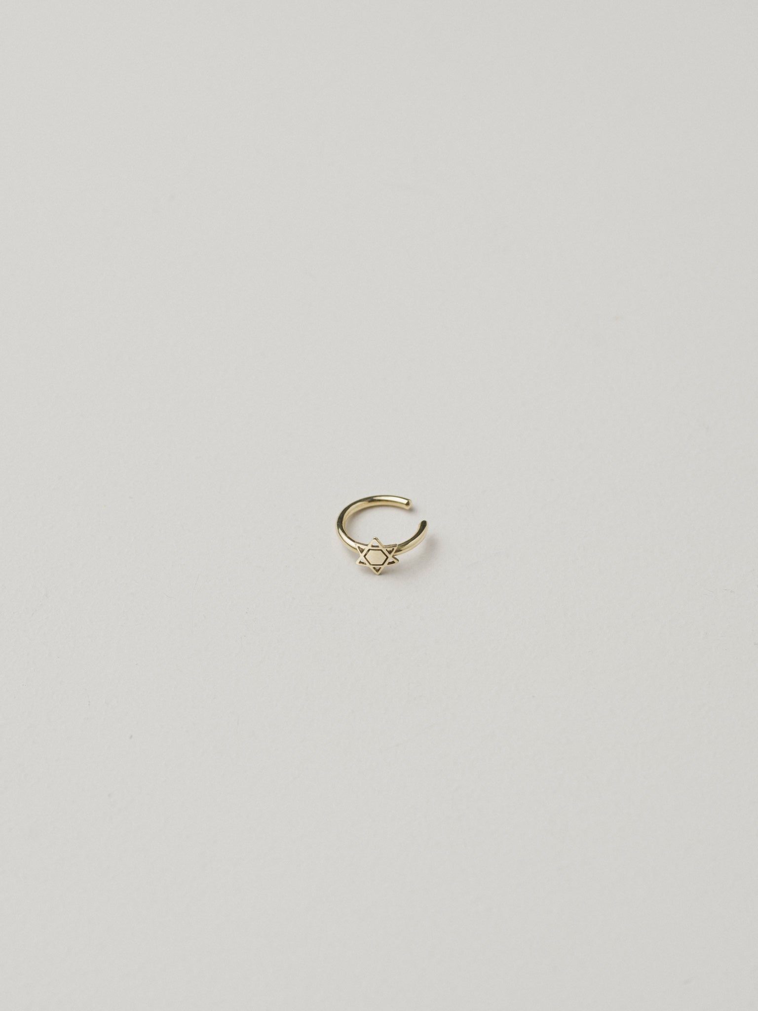 Nekudah Earcuff Star of David Edition — gold ear cuff with Magen David — Jewish symbol earring — Oriya Jewels