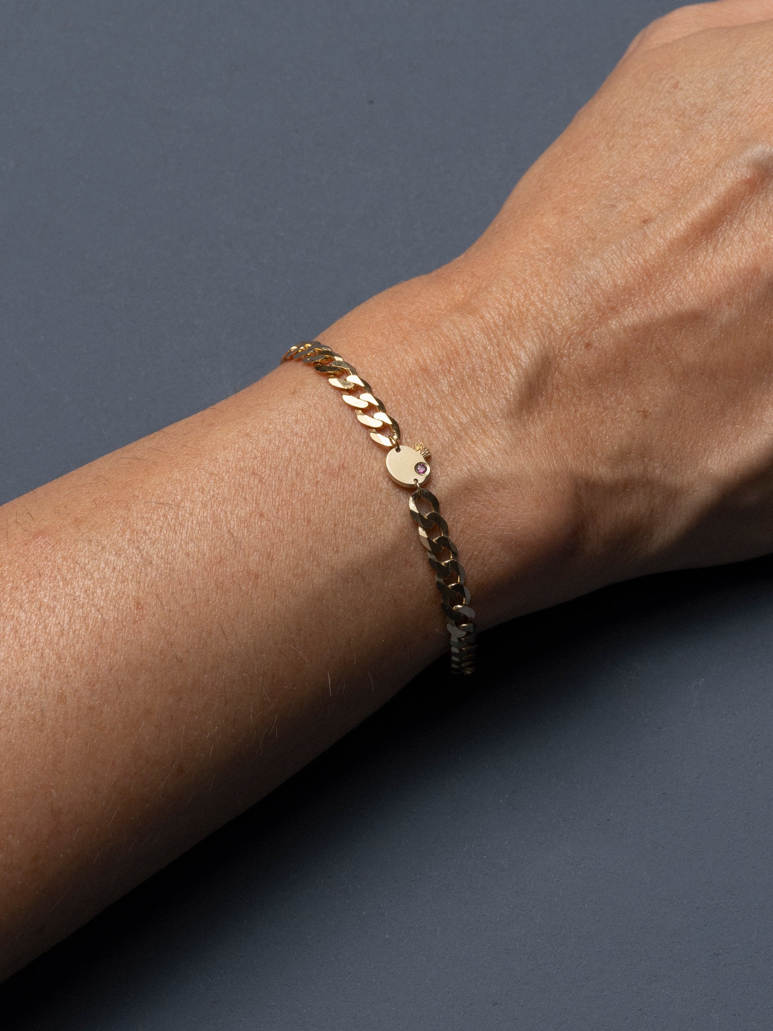 Rimonit Bracelet — pomegranate silver charm bracelet — Jewish holiday jewelry — Oriya Jewels