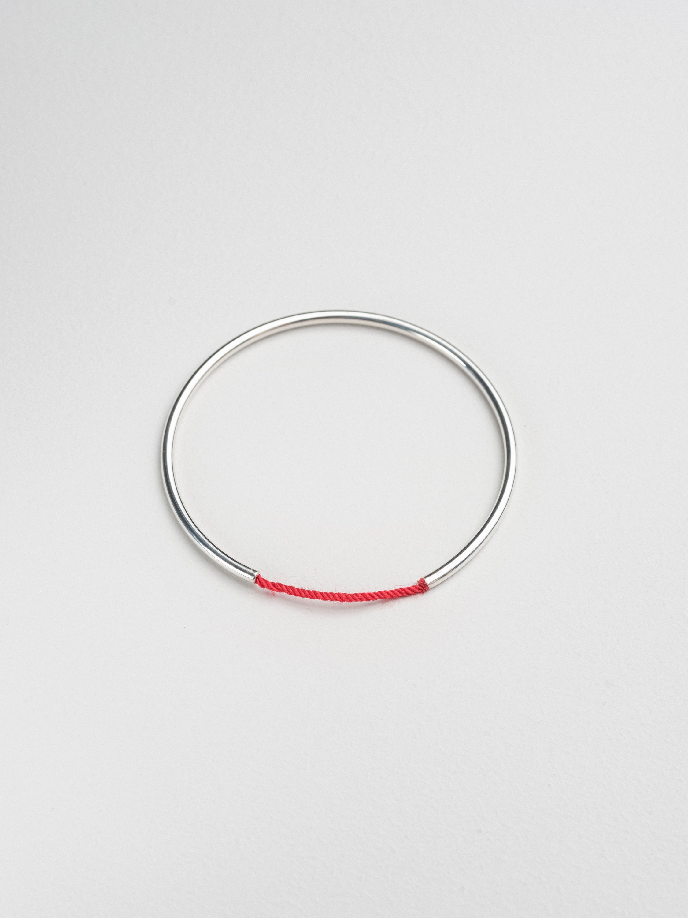Tiferet Bangle Silver Edition — Kabbalah red thread bangle — harmony and beauty Jewish jewelry — Oriya Jewels