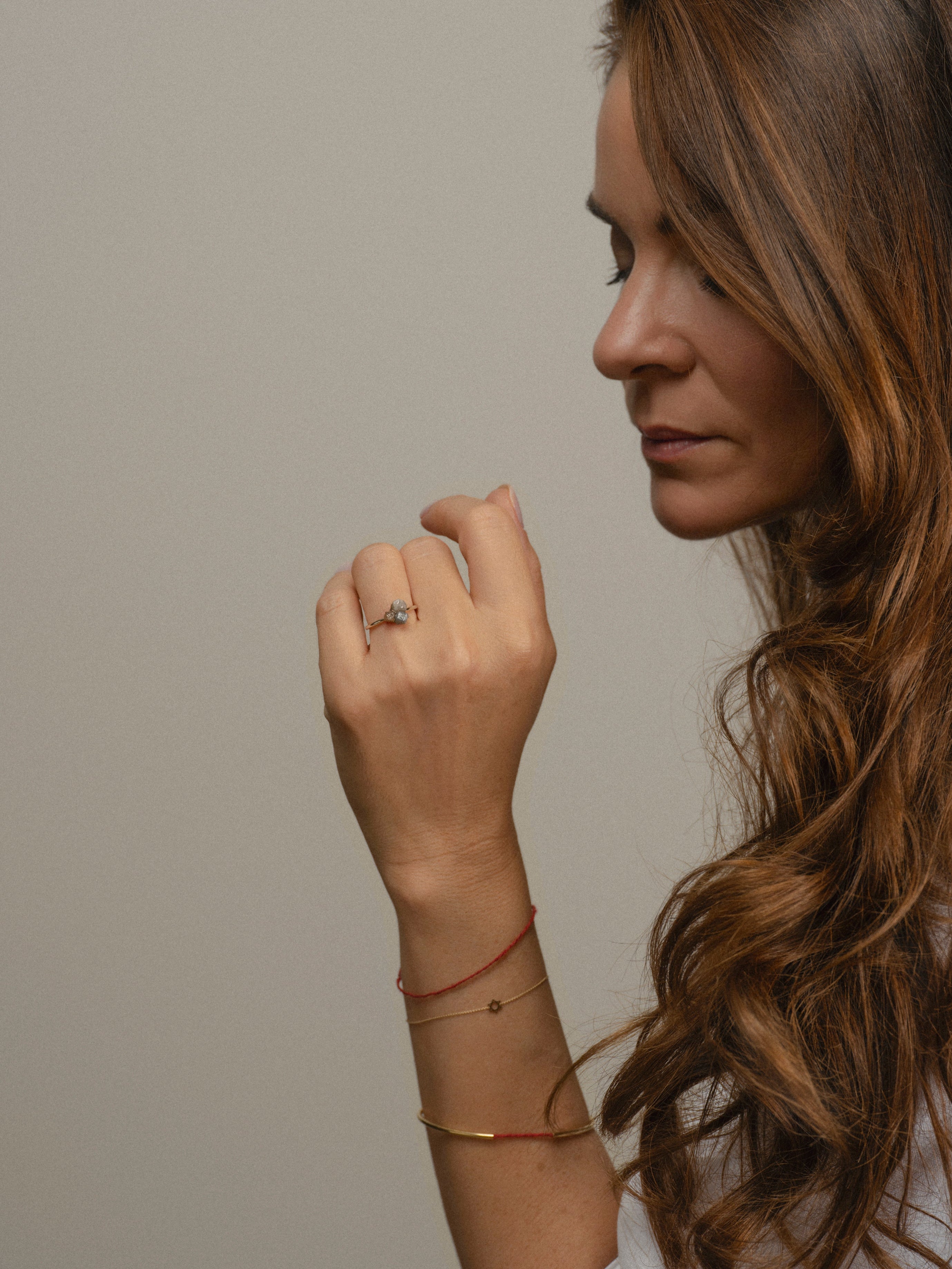 Shalosh Ring — Hebrew three sterling silver ring — power of three Jewish symbol ring — Oriya Jewels