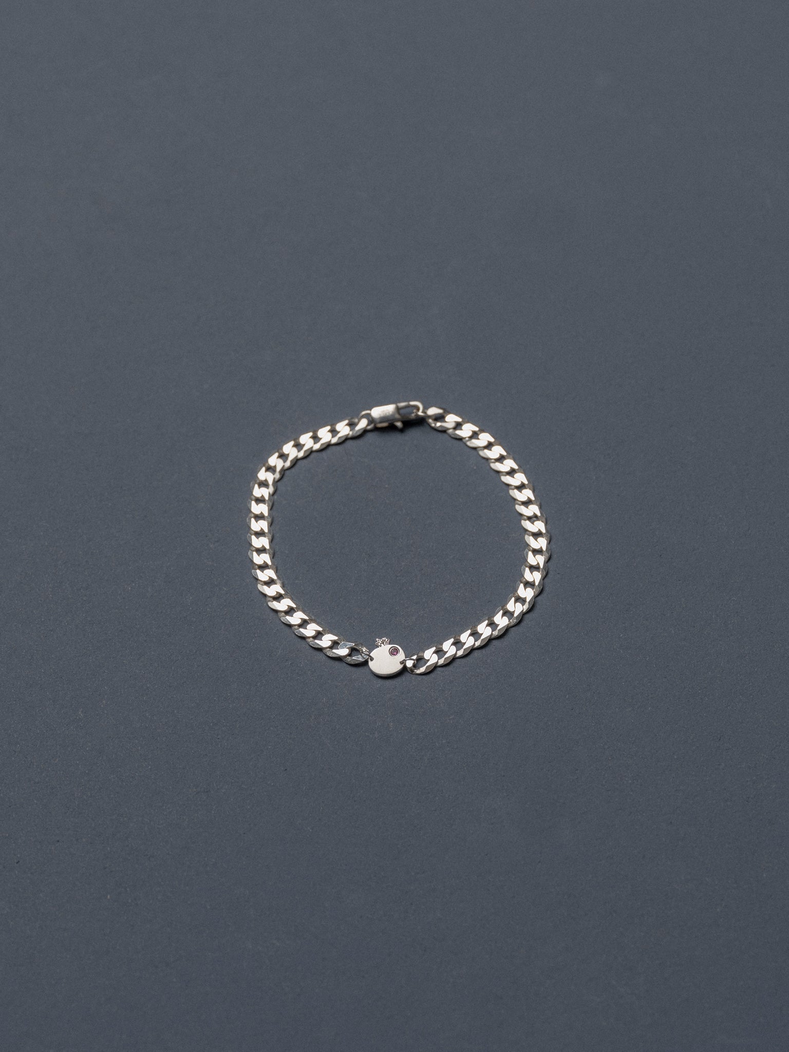 Rimonit Bracelet — pomegranate silver charm bracelet — Jewish holiday jewelry — Oriya Jewels