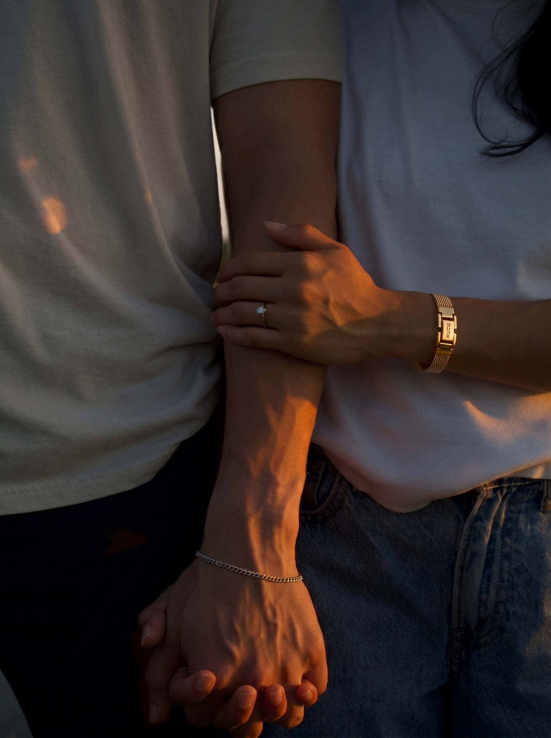 Ahava Bracelet — worn lifestyle shot — Hebrew love bracelet — Oriya Jewels